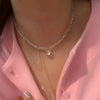 Crystal Heart Pendant Choker Necklace with Tassel Drop - Image 9
