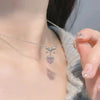 Crystal Zircon Bow Knot Heart Pendant Necklaces Y2K Pink Heart Ladies Girls Elegant Clavicle Chain Women Jewelry - Image 3