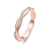 Silver Simple Twisted Rope Ring, Gold Plated Cubic Zirconia Eternity Band Stackable for Women Engagement - Image 7