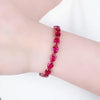 Classic copper plated rose gold inlaid ruby bracelet for women and simple engagement elliptic Beaded bangles jewelry - Image 6