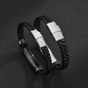Braided Leather and Stainless Steel Bracelet with 21 cm Length - Image 4