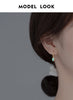 Modian Genuine 925 Sterling Silver Oval Vintage Pattern Drop Earrings For Women Wedding Ear Buckles Fine Jewelry Party Gift