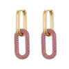 Gold Color Geometric Oval Rectangle Hoop Earrings For Women Zircon Wedding Jewelry Elegant Female Dangle Earings - Image 20
