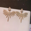 Korean Crystal Flower Drop Dangle Earrings for Women Hyperbole Crystal Angel Wing Earring Jewelry Accessories - Image 2