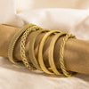 Woven Bracelet for Women, Adjustable Open-End Bangle, Gold Plated Stainless Steel, Delicate Jewelry Gift Idea - Image 5