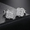 Lucky Clover Petal Earrings For Women Men hip-hop Iced Out Zirconia Blingbling Silver Color Stud Earings Jewelry -1 - Image 5