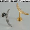 1PC Moon Titanium Cartilage Earrings Stud 16G Internally Threaded Helix Heart Ear Tragus Piercing Body Jewelry - Image 6