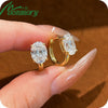 Environmentally Friendly Brass Marquise Zirconia Hoop Earring For Women Minimalist Gold Plated Pear Earring - Image 1