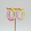 Really Pretty Multicolor Green Purple Yellow Red Resin Acrylic Circle Chunky Hoop Earrings For Women - Image 38