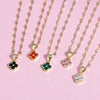 316L Stainless Steel Chain Violet Clover Pendant Necklace for Women Colored Crystal Neck Female Wedding Jewelry Gift - Image 1
