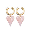 Acrylic Resin Leopard Heart Pendant Hoop Earrings Woman Gold Color Thick Stainless Steel Ear Buckle Female Jewelry - Image 9