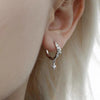 Metal Four Star Hoop Earrings for Women Simple Zircon Geometric Circle Earring Buckle Earrings Jewelry Gifts - Image 2