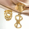 3 Pieces Of Retro Punk Exaggerated Asymmetrical Ring Set, Suitable For Women's Simple Geometric Hollow Circular Uniq - Image 2