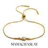 316L Stainless Steel Zircon December Birthstone Adjustable Bracelet Wrist Jewelry Women's Charm Bracelet - Image 13