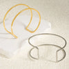 1pc Classic Stainless Steel Brief Metal Texture Bangle Terror Eyes Metallic Ball Opening Adjustable Bangles For Women Gift - Image 4