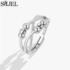 Metal Balls Fidget Rings Adjustable for Women Stress Relieve Finger Jewelry Rotatable Beads Ring Accessories - Image 11