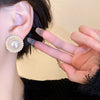 Delicate Imitation Pearl Stud Earrings For Women Geometric Round Earings Party Wedding Light Jewelry Gift K - Image 4