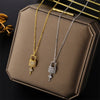 Sense Light Zircon Crystal Lock Key Pendant Stainless Steel Necklaces For Women Sexy Party Neck Chain Jewelry - Image 3