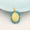 Virgin Mary Pendant Necklace with Colorful Beaded Stainless Steel Chain - Image 35