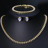 Round Cubic Zirconia Tennis Necklace and Earrings Bridal Jewelry Set - Image 16