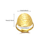 Gold Color Stainless Steel Coin Ring Broad Surface Elliptical Geometry Rings Elegant Jewelry Accessories For Women Gift - Image 6