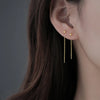 Dangle Earrings For Women Geometric Ball Long Tassel Chain Drop Silver Color Earring Minimalism Ear Line Kpop Jewelry - Image 3