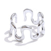 Minimalist Stainless Steel Metal Irregular Open Adjustable Ring for Women Distinctive Jewelry - Image 7