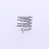 Micro Paved CZ Multi Wrap Spring Spiral Open Adjusted Women Pinky Finger Ring Jewelry - Image 7