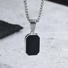 Casual Mens Geometric Square Necklaces,Black Enamel Rectangle Pendant with Rope Box Long Chain Collar,Stylish Jewelry Gifts - Image 15