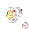 Love Heart Shaped Charms Silver Family Love Friendship Charms Fit Bracelet Bangle Women Jewelry Gifts - Image 12