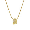 Cute English Letter Initial Necklace Gold Plated Zircon Paved Necklace Puffy Bubble Letter Necklace for Women - Image 5