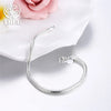 Shstone Silver 3mm 4mm Snake Chain 8 inches Basis Bracelet For Woman Charm Wedding Engagement Party Jewelry - Image 3