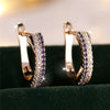 Female Green Zircon Stone Clip Earrings Charm Gold Color Wedding Jewelry For Women - Image 3