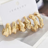 6Pcs Vintage Classic Geometry Glossy Ccb Gold Plated C Shape Hoop Earrings Set for Women Waterdrop Earing Jewelry - Image 7