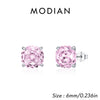Silver Polygon Multi-Color Rose Cut Cubic Zirconia Stud Earrings For Women Party Jewelry - Image 10