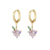 Fruit Charm Huggie Earrings with Colorful Stone Accents - Image 7