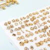 100Pairs/SET Gold Color Crystal Heart Star Moon Small Stud Earrings Set For Women Animal Flower Plastic Earring Set Jewelry Gift - Image 3