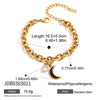 Minimalist Gold Color Plated Stainless Steel Rhinestone Water Drop Pendant Black Oil Drop Moon Pendant Bracelet Women - Image 10