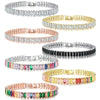 Square Cubic Zirconia Tennis Bracelet 2.5mm or 4mm in Silver-Tone Gold-Tone and Rose Gold-Tone - Image 12
