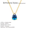 Stainless Steel Teardrop Pendant Necklace with Colorful Stone Details - Image 12