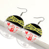 Halloween Crime Scene Square Acrylic Earrings for Women Gothic Blood Palm Skull Drop Earring Horrible Party Jewelry Gifts - Image 7