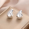 Silver Teardrop Earrings for Women Style Metal Texture Gold Plated Jewelry Gifts - Image 6