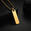 Stainless Steel Punk Square Pendant Necklace for Men Women Blank Bar Couples Necklaces Birthday Christmas Jewelry Gift - Image 2
