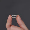 Shiny Silver Zircon Twisted Frosted Adjustable Ring for Women Girl Jewelry Accessories Colorfast - Image 1