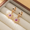Retro Multi-colored Opal Micro-inlay Zircon Star Pendant Dangle Earrings Necklace Rings Bracelet Set for Women Jewelry Sets Gift - Image 3