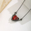 Gothic Punk Bat Wings and Heart-Shaped Resin Pendant Necklace Dark Fantasy Style Alloy Chain, Halloween Gift for Women, Casual Accessories - Image 5