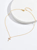 Zircon Inlaid Cross Necklace Pendant Jewelry for Women Gold Color Long Clavicle Chain Necklaces - Image 5