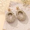 Oval Half String Half Beads Drop Earrings for Women Handmade Crystal Beads Earrings Big Long Earrings Jewelry - Image 9