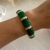 Vintage Exaggerated Green Drip Oil Irregular Grid Water Rhinestone Geometric Wide Bangle Chunky Cuff Bracelet Jewelry - Image 14