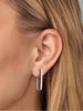 Silver Simple Square Zircon Hoop Earring For Women Engagement Wedding Jewelry - Image 7